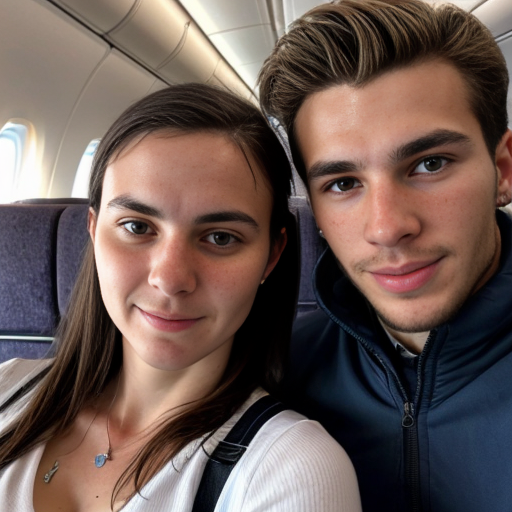 Goretzka and Vanessa at the plane