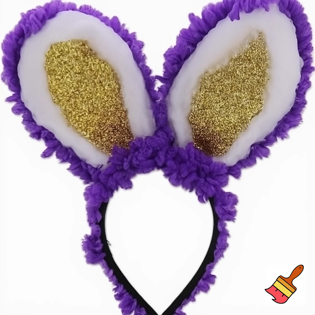 Easter top head headband, purple and white bunny ears top hat purple and gold top hat headband purple and gold and white