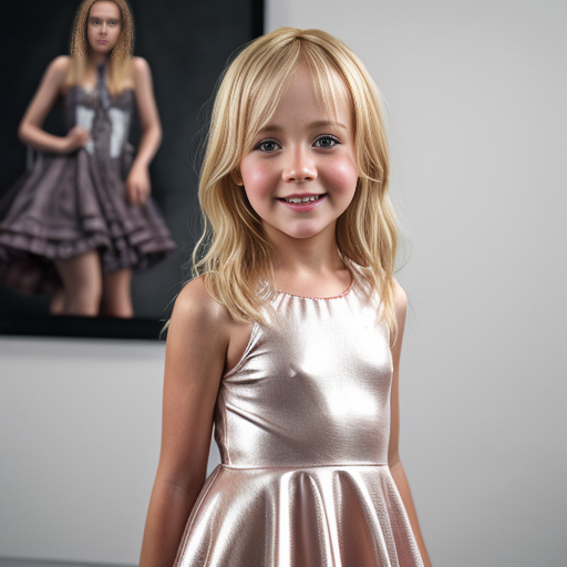 german little girl, blonde hair, party dress