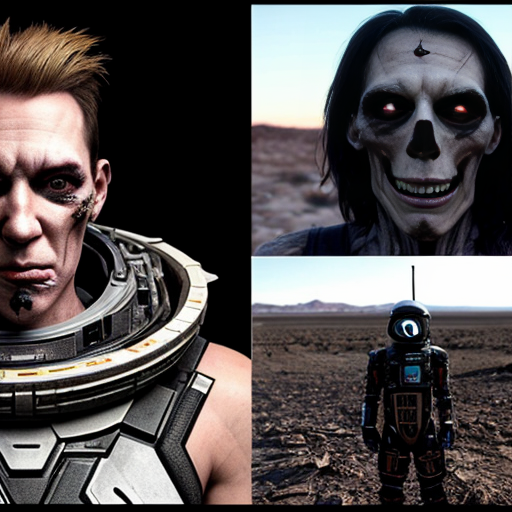 ​A screenshot of a social media feed with two stacked posts, featuring unreadable, distorted text and standard interaction icons. The top post displays two side-by-side images of a distorted, macabre humanoid figure in a tattered gown, covered in tattered cloths, lying on light dirt. The bottom post shows a single image of a messy, desolate space filled with debris and a dark, heavily distorted demon, The entire image must have a low-resolution, weirdcore, "cursed image" style with early AI generation artifacts.