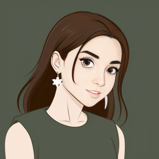 Girl with shoulder long light brown hair parted sideways, forest green eyes, small quincy cross earrings, Tite Kubo style