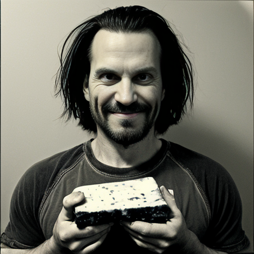 mugshot, rat buff,  cheese in hand, sinister evil smirk