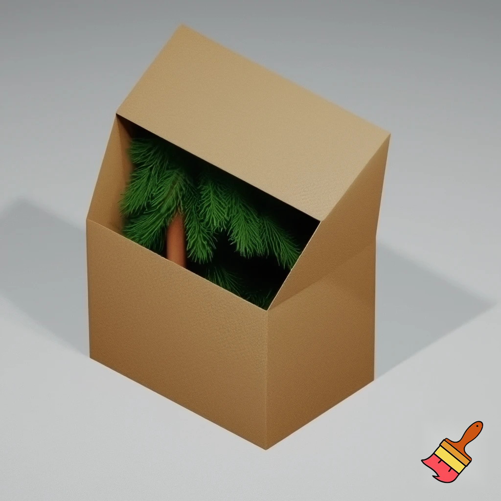 Christmas tree box colouring box