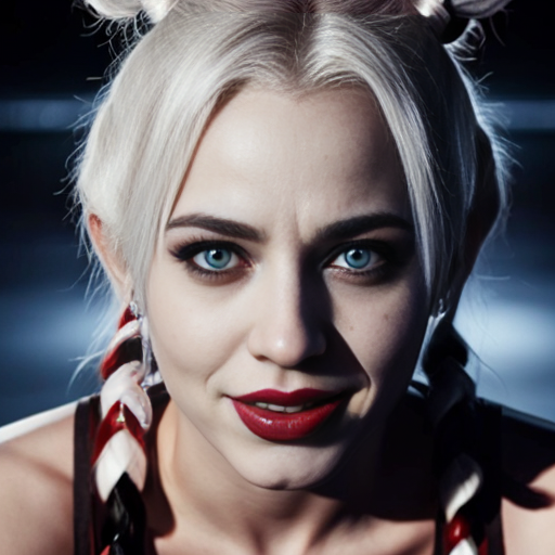 Killer frost crystal frost short white hair blue eyes marrying Harley Quinn blonde hair two pigtails blue eyes 