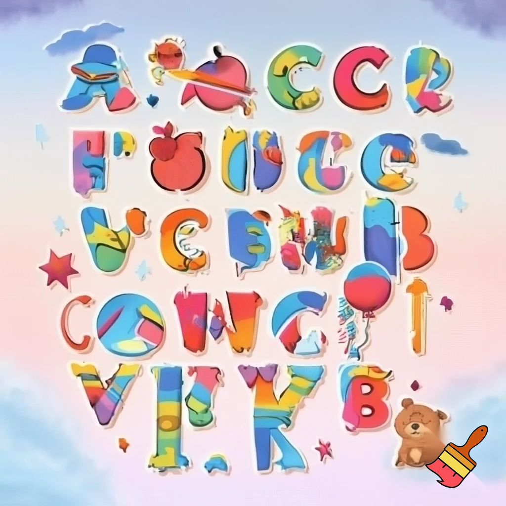 an alphabet poster with letters and pictures