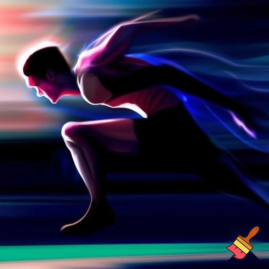 Una persona fent esport i que es faci una mica transparent