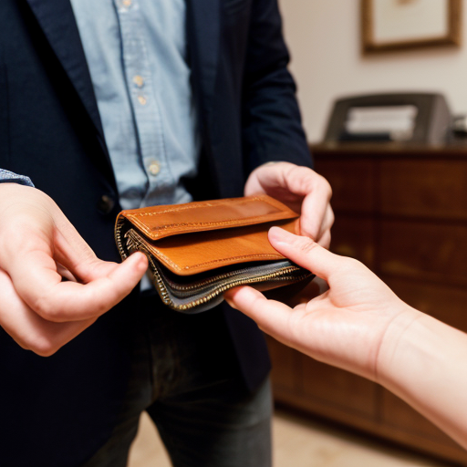 “boy returning wallet to rich man, emotional moment, rich man surprised and happy”