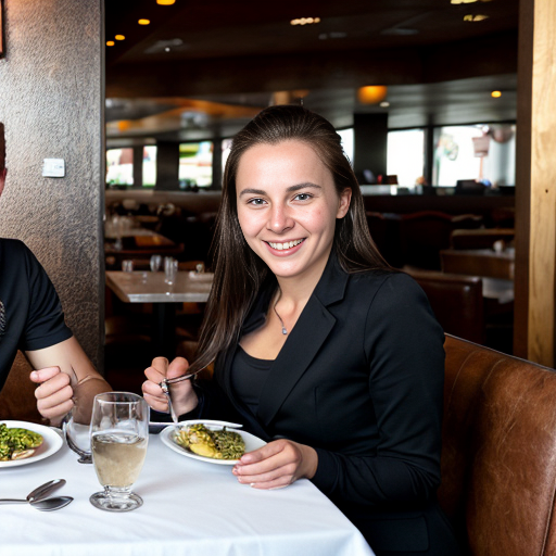 Goretzka and Vanessa at the restaurant 