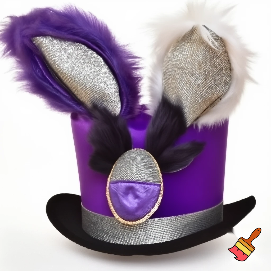 Easter bunny top hat headband, purple and white gold and silver top hat black purple dark purple special hat in delicate purple white, purple and white