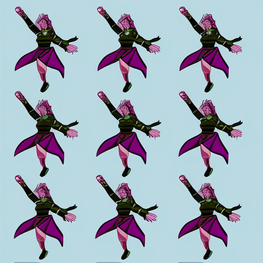 Sprite sheet, female, flying 