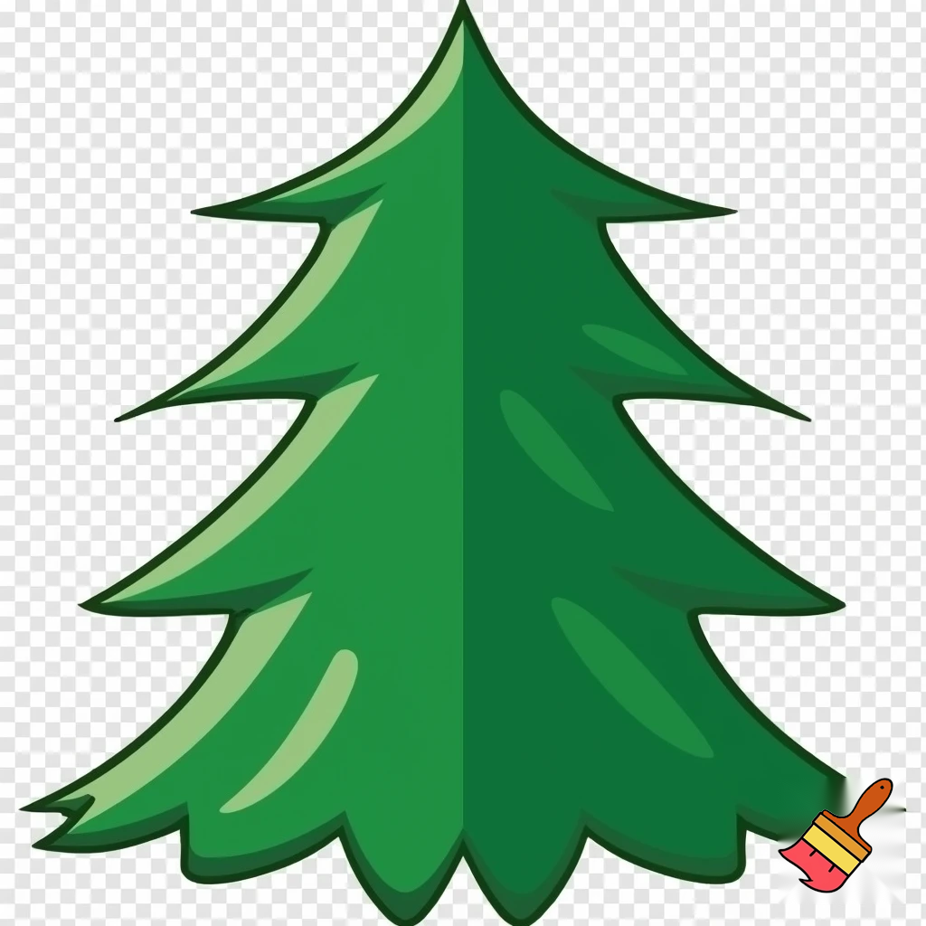 icon of fir tree in cartoon style
