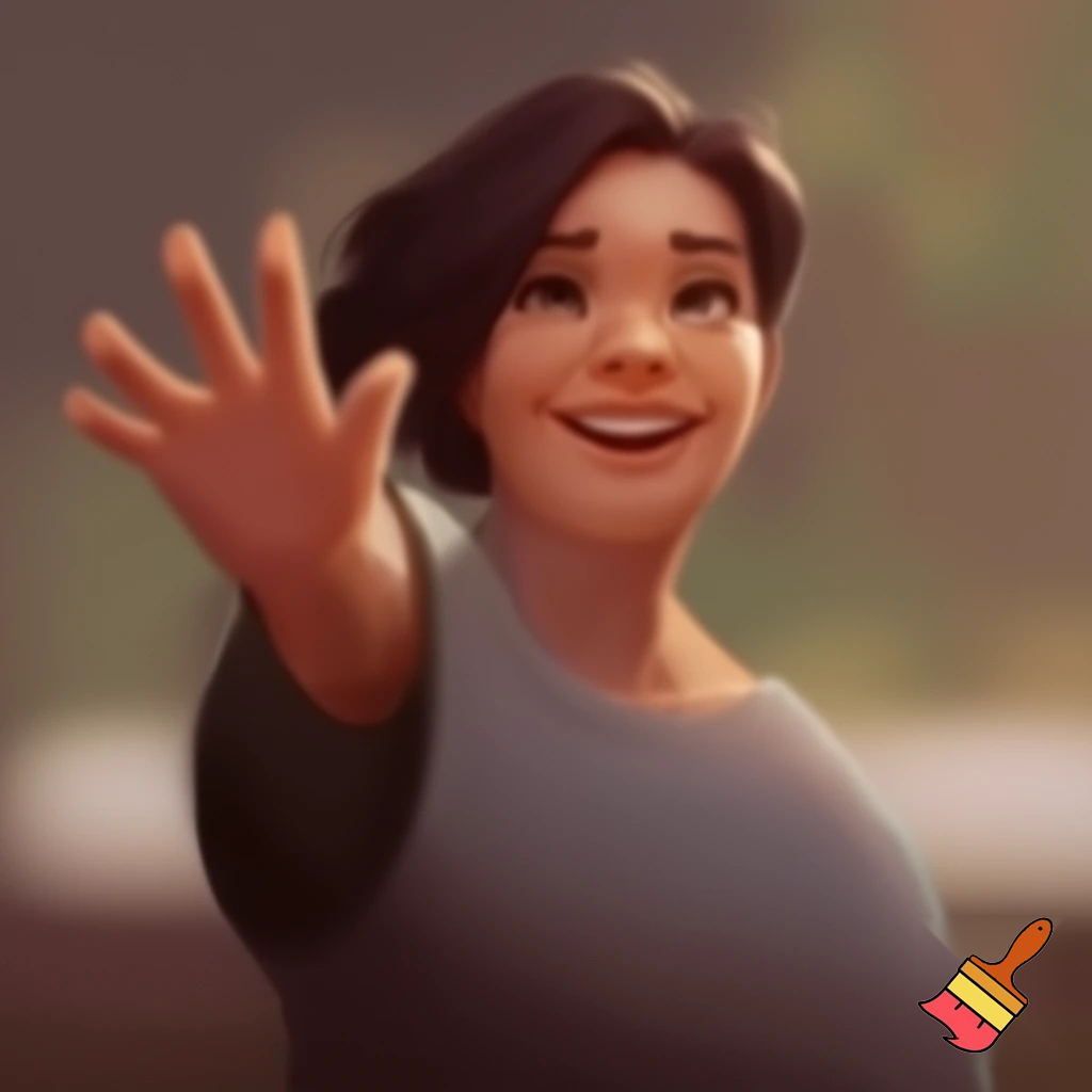 A person waving hello