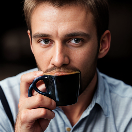 man drinking coffee