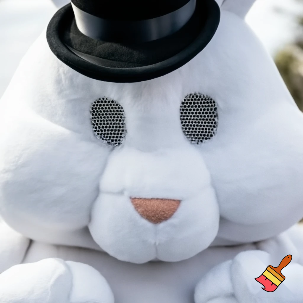 Easter bunny mascot costume top hat mascot costume white