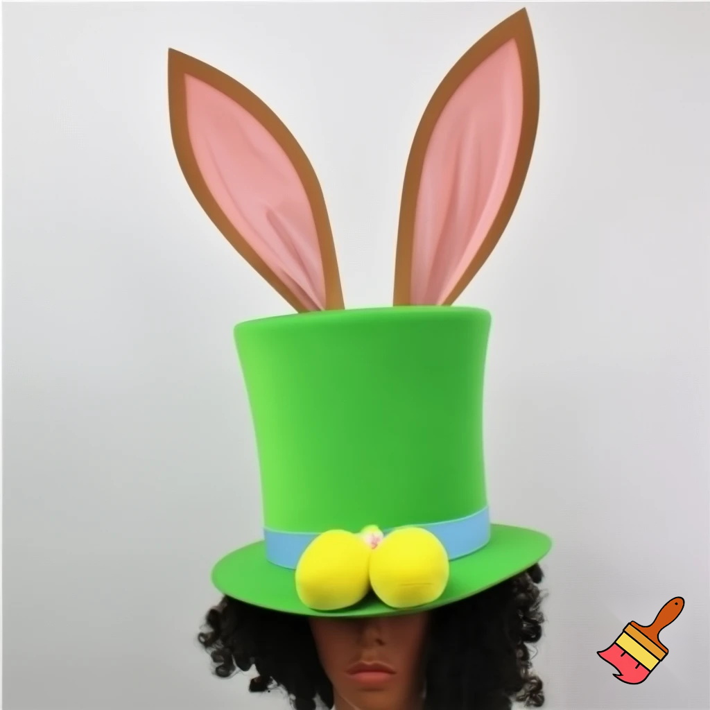 Easter bunny castle mascot top hat costume Easter bunny ears bunny head hat top hat