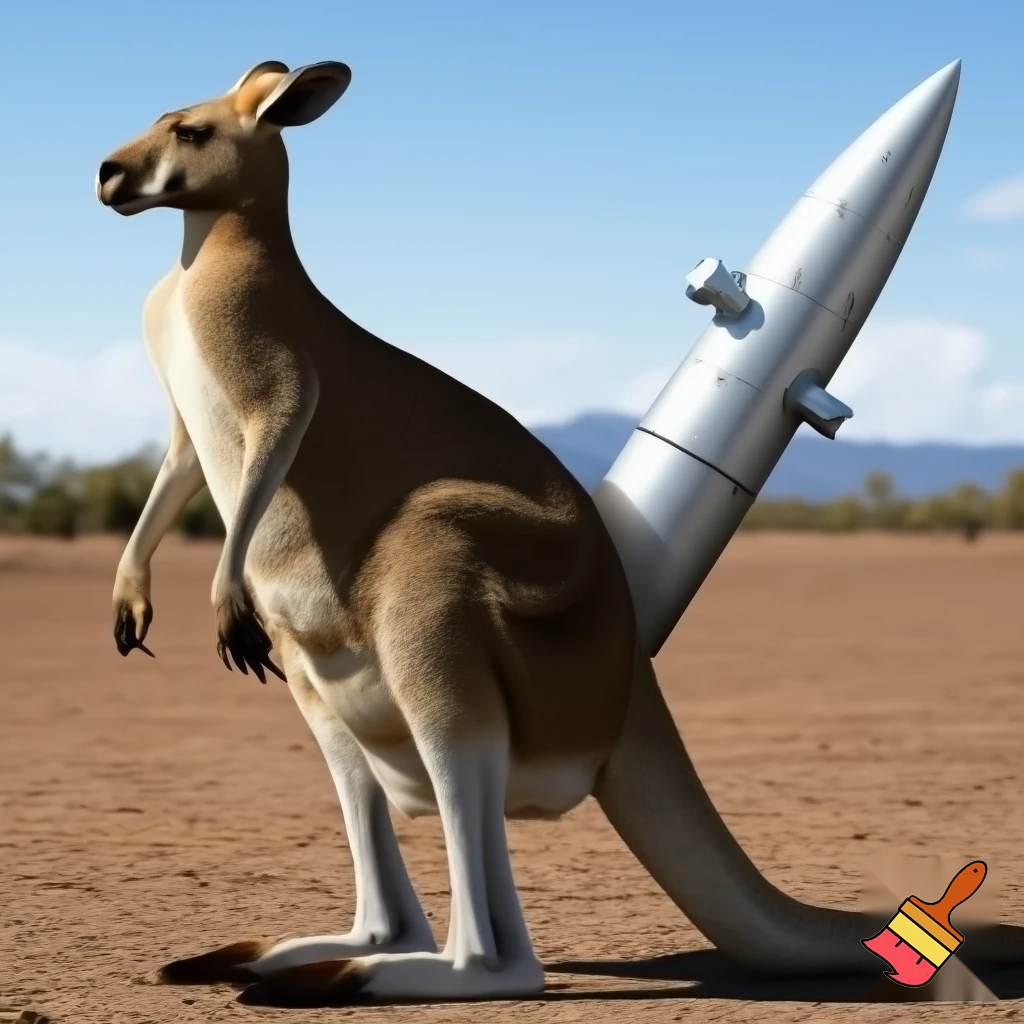 Kangaroo with a rocket 
For  a tail  