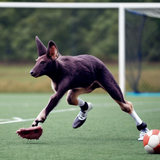 an animal playing a sport.