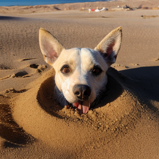 Lily loud buried in sand up to her neck only her head sticking out