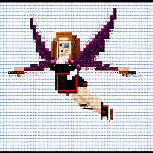 Sprite sheet, female, flying, sideway view, art pixel, 8-bit