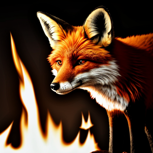 en ræv lavet af ild