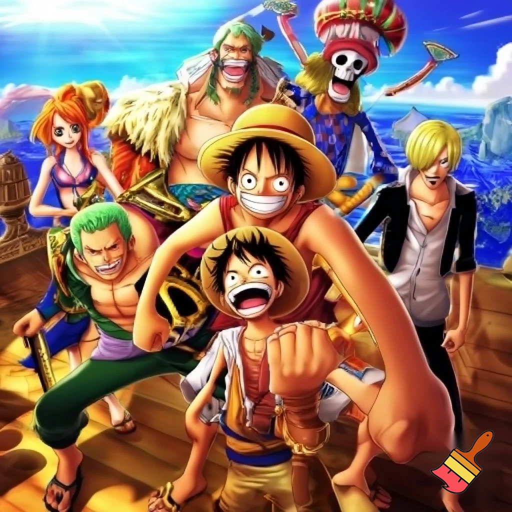 The straw hat pirate crew (from one piece)