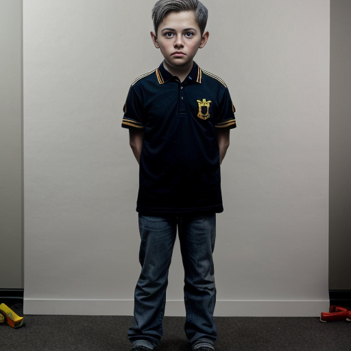 The full body of a completely naked boy standing.