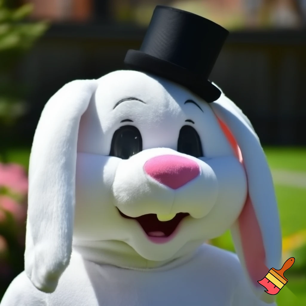 Easter bunny mascot costume top hat