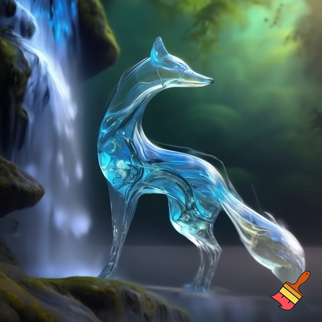 fantasy fox made out of water