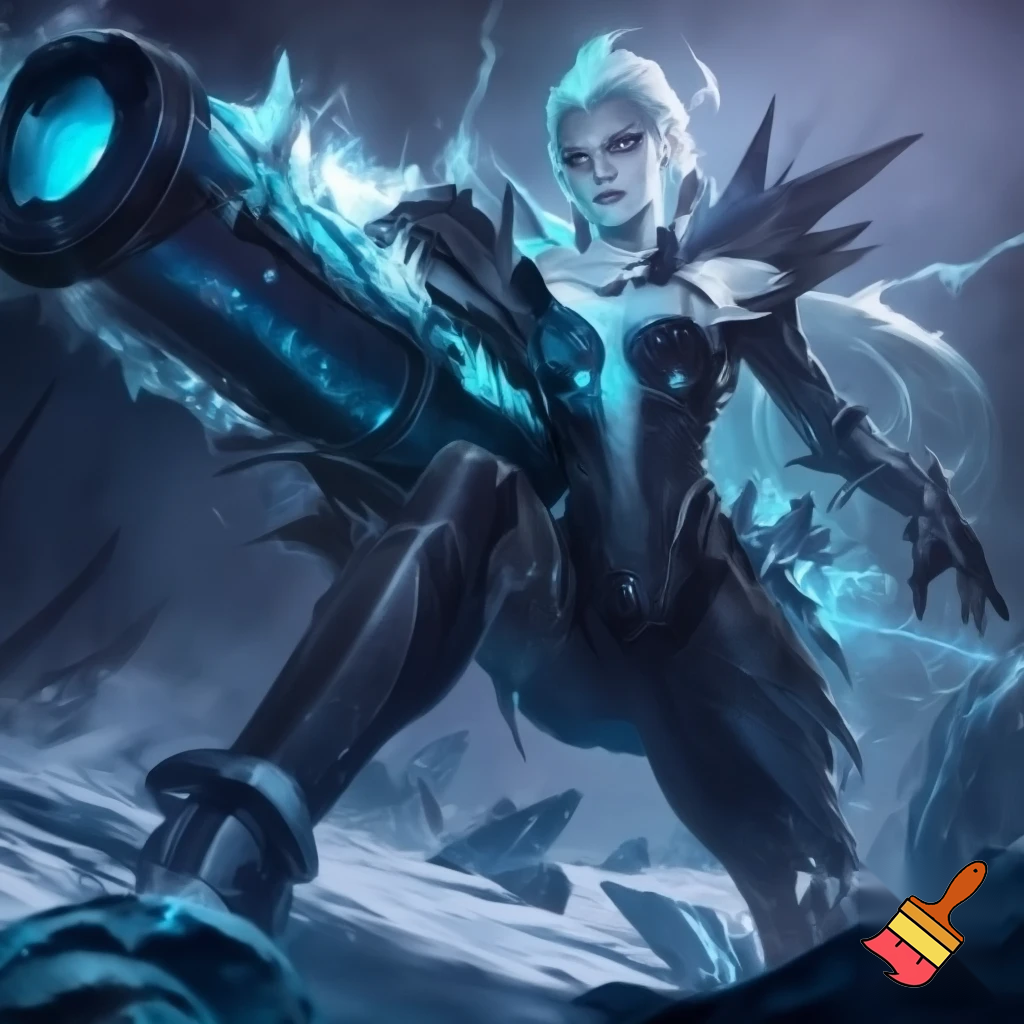 Killer Frost Crystal Frost using a heavy artillery gun 