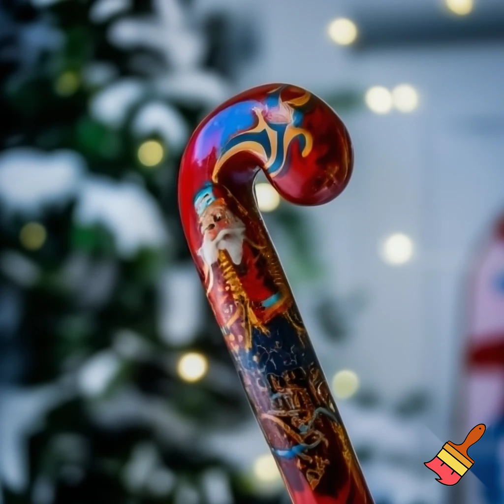 Russian Santa Claus walking stick with with t reindeers magic walking stick a plastic plastic Russian Santa Claus walking stick