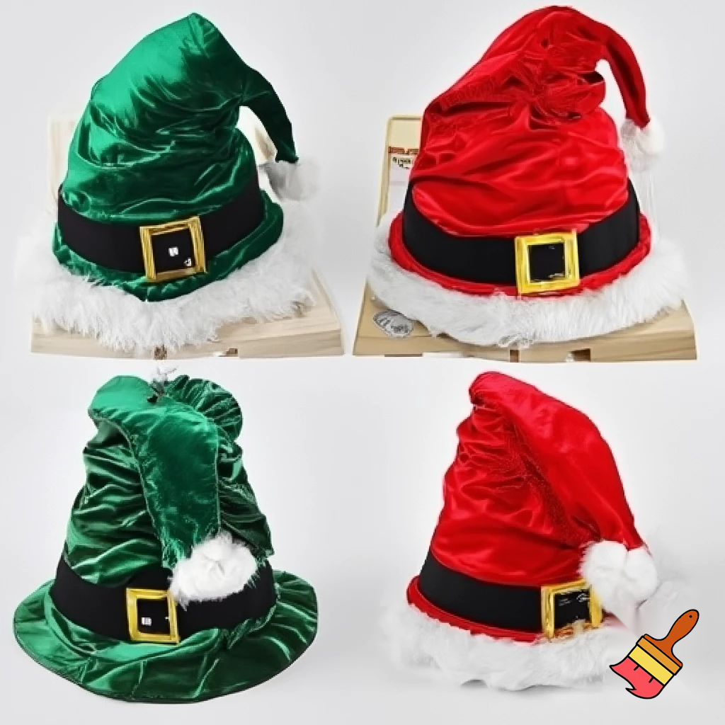 Christmas wizard hat velvet and fabric Santa Claus hat