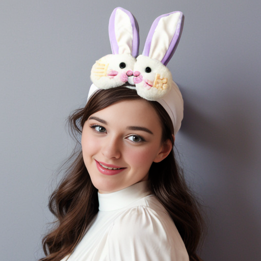 Easter bunny top hat headband, white and purple and gold