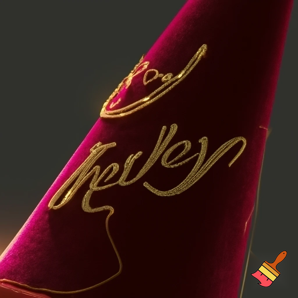 Christmas wizard hat written and velvet