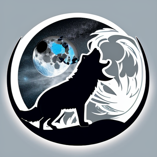 ALPHA WOLF LOOKING AT THE MOON AND HOWLING IN A NOCHALANT WAY
