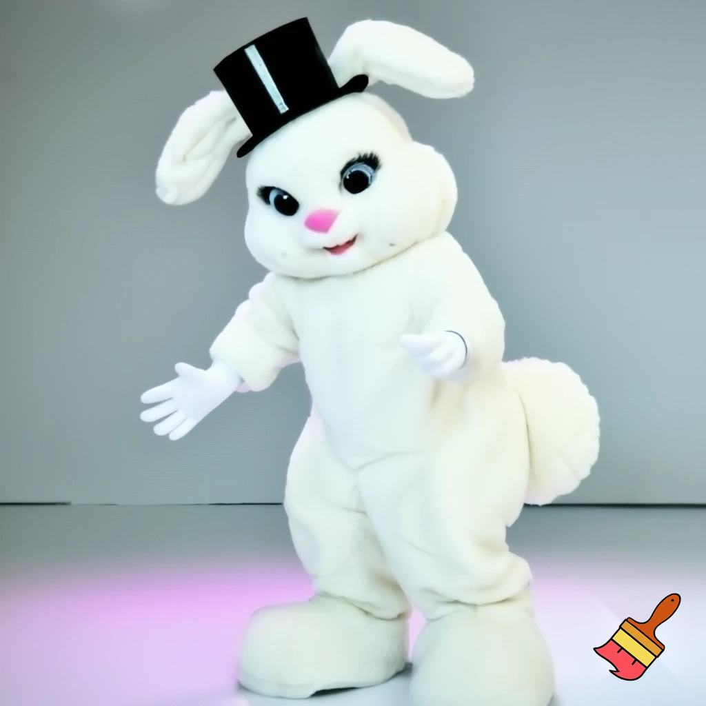 Easter bunny mascot costume top hat mascot costume