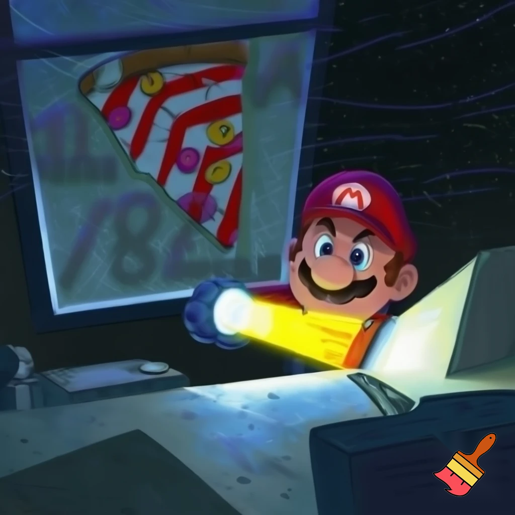 Mario playing five nights at feddys