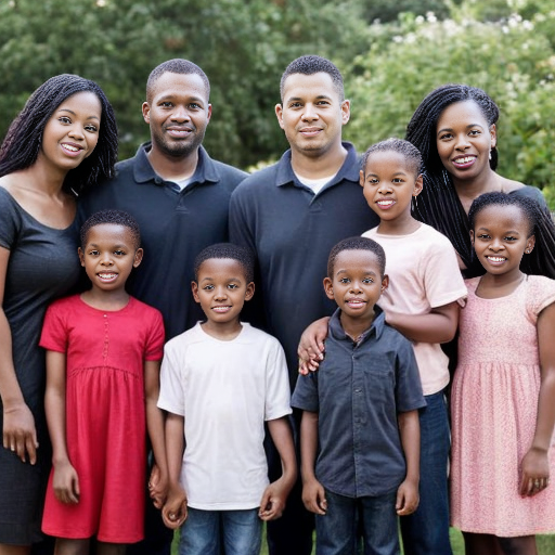 family of 6 without a wife black family 5 kids and dad 