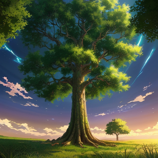 a tall majestic tree, lush green canopy, strong trunk, natural lighting, 8k quality