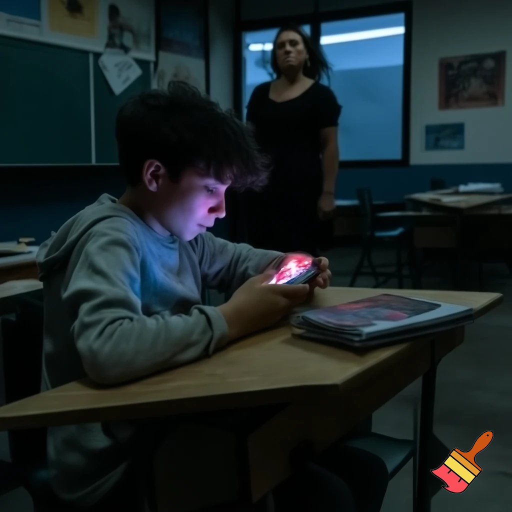 A person who games in school but the teacher hates him