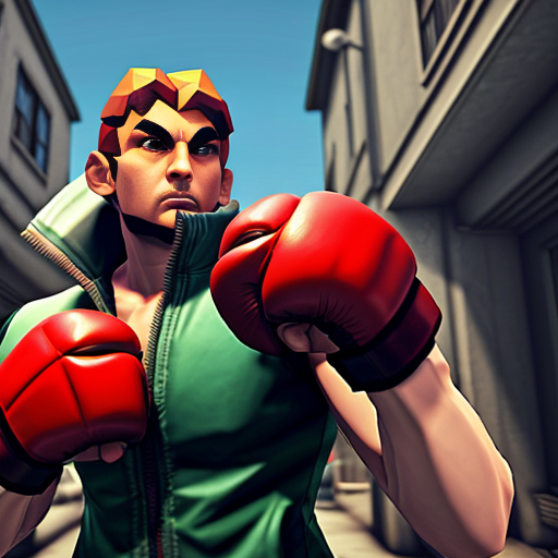 fait moi une image jacket de jeu vidéo avec le titre Zoo Punch qui est un jeu de combat à la street fighter avec un style low poly