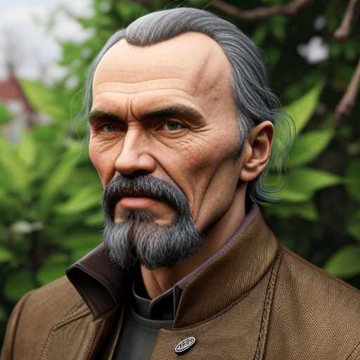 create тарас шевченко in cherry garden 