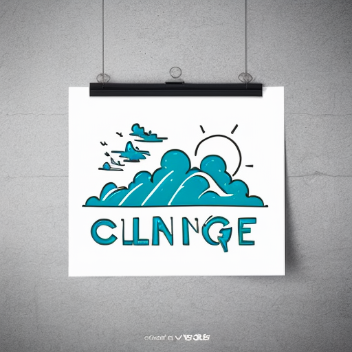 climate change poster half destroyed and witherd