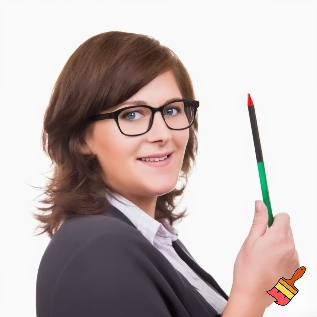 A teacher in white background 
