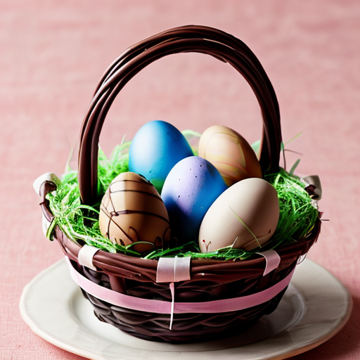 Easter egg basket, chocolate Easter egg basket Easter bunnies, chocolate