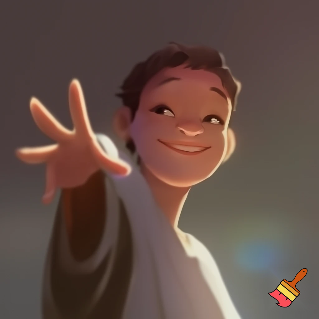 A person waving hello