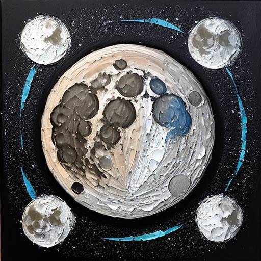 acrylic texture round paining of the moon 
