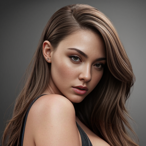 Attractive curvy woman with an ash half up half down 