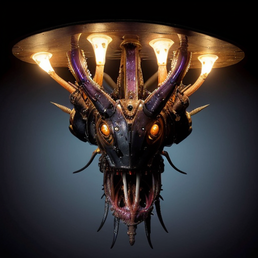 ​A highly detailed, photorealistic biomechanical alien spaceship floating in deep space. The ship is a grotesque, asymmetrical fusion of organic and mechanical parts. Its outer hull features weathered, pale greyish-green chitinous armor plating reminiscent of a giant insect shell, interspersed with exposed, glistening wet red muscles, veins, and gore. Intricate dark metallic cables, segmented robotic joints, and sharp metal spikes weave intricately through the raw flesh. The hull is studded with multiple large, glowing, translucent azure blue dome-like eyes. Near the upper right, a secondary cluster of smaller, glowing yellow and blue robotic eyes emerges from the bloody tissue. At the base is a circular, ribbed, toothy maw with dangling dark red, fleshy biomechanical tentacles and wires extending downward. The background is a breathtaking cosmic vista with vibrant purple and emerald green nebulas, stars, and floating rock debris. Cinematic lighting, hyper-detailed, 8k resolution, macro-photography details on the wet flesh and scratched metal, dark sci-fi, cosmic horror, HR Giger meets David Cronenberg, masterpiece