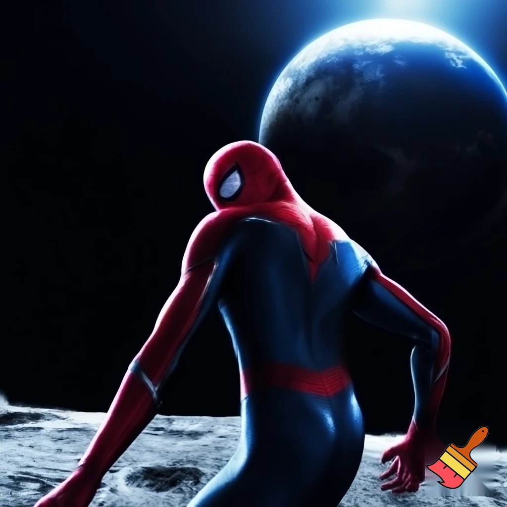 a full high definition images of Spiderman in the moon light
