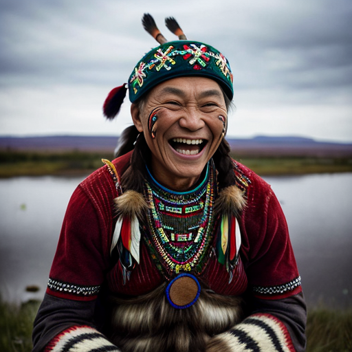 sami people and native amaricans having a laugh togheter
